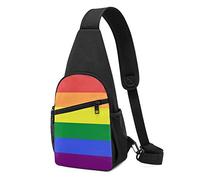 Bolso de Pecho para Hombres y Mujeres LGBT Pride Rainbow Flag Sling Shoulder Backpack Crossbody de Gran Capacidad con Correa Ajustable para el Hombro, Talla única