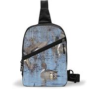 Bolso de Pecho Pato Animal Caza Mallard Reed, Bolsos de Honda Mochila de Hombro Cruzada Multiusos Impermeable Viaje Senderismo