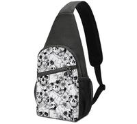 Bolso de Pecho portátil de Gran Capacidad con diseño de Flores, Cereza, Negro, Blanco, Calaveras Florales, pájaros Florales, paraíso Tropical Hawaiano, Bolso de Pecho de un Solo Hombro.