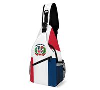 Bolso de Pecho Unisex con la Bandera de República Dominicana, de un Solo Hombro y Gran Capacidad, Ideal para Viajes al Aire Libre.