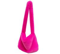 Bolso De Peluche Plush Bag Ladies Messenger Bags Fashion Large Capacity Shoulder Simple Solid Color Female Handbags(Rose)
