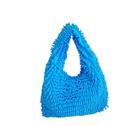 Bolso De Peluche Plush Bag Purse Handbags Vintage Furry Ladies Shoulder Bags Fashion Girls Underarm Casual Tote(Sky Blue)