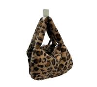 Bolso De Peluche Plush Bag Shoulder Fashion Portable Western Style Hoop Leopard Print Women's Stuffed(Color 1)