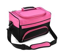 Bolso de peluquería portátil 35 x 20 x 24 cm, Gran Capacidad | Lona, múltiples compartimentos para tijeras y peines, asa y bandolera desmontable, viaje y salón