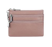 Bolso de Piel auténtica para Mujer con Llavero, Rosa Oscuro, Talla única, Bolsa para Monedas