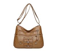 Bolso de piel para mujer, bolso de la correa de la , con varios bolsillos, ideal para el trabajo, negocios, viajes, casual o formal, marrón, Se référer au descriptif