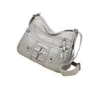 Bolso de piel para mujer, bolso de la correa de la moda, con varios bolsillos, ideal para el trabajo, negocios, viajes, casual o formal, Gris, Se référer au descriptif