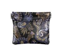 Bolso de piel sintética con diseño de flores de cachemira, étnico, tribu negra, monedero pequeño, práctico bolso de maquillaje para hombres y mujeres, viajes, flor de cachemira, tribu negra étnica, 1