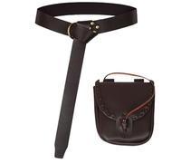 Bolso de plátano medieval de piel con cinturón ajustable, accesorio de Cosplay, estilo retro vintage Carteras, marrón, talla única