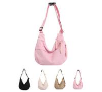 Bolso de plátano para mujer de pana, bolsa de media luna de pana, crescent bolsa de hombro bolsas de media luna ajustables casuales de desgaste, rosa, Viento vintage
