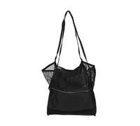 Bolso de Playa de Malla, Bolso de Mano Informal de Tela Oxford, Bolso de Hombro de Malla Ligero Plegable, Bolso de Mano de Malla Espacioso y Versátil (Negro)