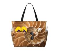 Bolso de playa grande con diseño de la curva de Fibonacci y la sección áurea para mujer, con cremallera y bolsillo impermeable, bolso de gimnasio ligero y plegable para viajes, compras, natación y de