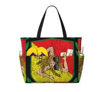 Bolso de playa grande para mujer con estampado de la bandera de Sicilia y laureles, con cremallera y bolsillo impermeable, bolso de gimnasio ligero y plegable para viajes, compras, natación y deporte