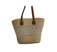 Bolso de Playa Tejido en Paja Bolso de mano tejido gran capacidad con sistema forestal, bolso paja for playa verano, estilo Tot un solo hombro para playa vacaciones verano viajes compras(Mijiami net)