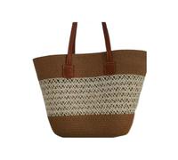Bolso de Playa Tejido en Paja Bolso tejido de gran capacidad con sistema forestal, bolso mano paja for playa verano, estilo Tot un solo hombro para playa vacaciones verano viajes compras(Mika net)