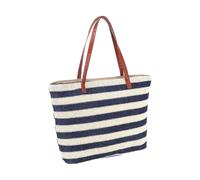 Bolso de playa trenzado grande de rayas bolsa de playa grande al aire libre bolsa de viaje bandolera mujer, azul, talla única