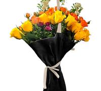 Bolso de ramo de flores - de embalaje floral de 38x36,5 cm, cuidado que ahorra tiempo | Ramo de flores bolsas de mano con asas robustas, mangas de embalaje floral para Fechado vista casera