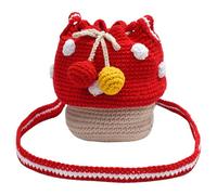 Bolso De Setas Para Mujer - Tela 17x15x14 Cm | Bolso Pequeño En Forma De Seta Para Bolso, De Hombro De Punto De Punto, Monedero De Punto | Mujeres Multifuncionales Que Compran, rojo,