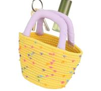 Bolso de tela para mujer - Bolso tote de tela | Bolso bandolera hecho a mano de cuerda de algodón con manchas de colores | Bolso bandolera trenzado | Bolso de compras de viaje artístico color cara