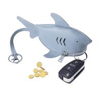 Bolso de Tiburón - Lindo Portátil Llavero Bolso con Cremallera - De Cuero Tiburón - para Mujeres, Niños, Niñas, Uso Al Aire Libre para Dinero, Llaves, Objetos Pequeños