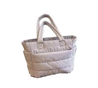 Bolso de Viaje Acolchado Bolso de Mano Sencillo Nailon Gran Capacidad for Mujer, Bolso Viaje Ligero, un Solo Hombro(Gray 43 * 15 * 27cm)
