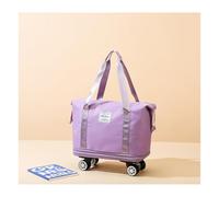Bolso De Viaje con Ruedas Ruedas Extensibles Y ExtraíBles. ， Saco Viagem Impermeable, Resistente Al Desgaste ， Bolsos Viaje Mujer Apto para Senderismo,Purple