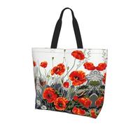 Bolso de viaje de gran capacidad con estampado de elefante y animales blancos, ideal para viajes y gimnasio, Flor roja bailando, Talla única