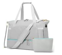 Bolso de Viaje Deportivo for Pasar la Noche con Bolsillo Mojado y Compartimento for Zapatos(Gray)