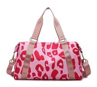 Bolso de Viaje for Mujer, Bolso Grande de Nailon con Estampado de Leopardo, Bolsos de Mano, Bolso de Gimnasio for Fitness, Bolso Rosa de Fin de Semana for Mujer(Pink)
