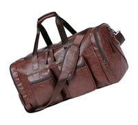 Bolso De Viaje para Hombres Cuero PU Gran Capacidad Portátil | Duffel De Fin De Semana Para Cabina Para Fin de Semana Gimnasio Viajar Vacaciones Zapatos Ropa Artículos de Aseo