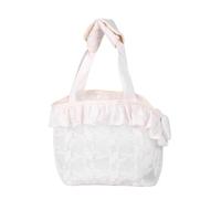 Bolso de viaje para perros y gatos, transpirable, gran capacidad, evita que se rompa, anillo D, bolso de viaje para mascotas, color beige (L)