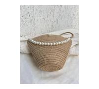 Bolso diario elegante del bolso clásico del diseño de la perla de la tela del yute de las mujeres