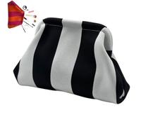 Bolso Dumpling, Bolso de Cosmética Rayado Rosa Naranja, Billeteras de Poliéster para Mujer, Bolsos de Mano con Cuadros Tejidos, Bolso de Crochet de Verano para Mujer, Elegante Bolso de Noche, K, Moda