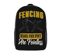 Bolso Escolar Genial Lucha con Espadas De Esgrima Mochila para Ordenador Poliéster Bolso De Hombro Elegante Mochila Escolar para Viajes, Trabajo, Escuela, 43X32X14Cm