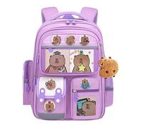 Bolso escolar para niños Capybara - Bolso Capybara, Mochila divertida | Bolso escolar adorable en forma de dibujos animados, Mochila impermeable grande con de tarjeta, etiqueta de bolsa