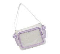 Bolso escolar transparente para estudiantes y adultos que aman la cultura del anime, blanco, morado