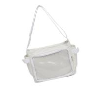 Bolso escolar transparente para estudiantes y adultos que aman la cultura del anime, White