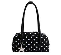 Bolso Estilo Bowler - Con Mango, Estilo Retro, Bonito y Capacidad de Gran Espacio,Bolso de Hombro con Lunares - Para Citas Trabajo Oficina Viajes Vacaciones Diario