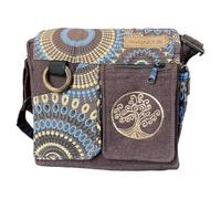 Bolso étnico pequeño para mujer, estilo indio, boho hippie, bolso bandolera Baba cool, marrón
