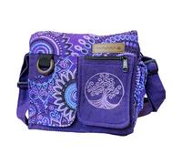 Bolso étnico pequeño para mujer, estilo indio, boho hippie, bolso bandolera Baba cool, morado