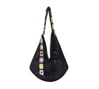 Bolso Ganchillo Flores Bolso de mano tejido hueco, fresco y veraniego: gran capacidad, de un solo hombro, ideal for ocio y vacaciones.(Black)