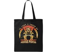 Bolso gráfico de algodón orgánico natural 'It Just A Bunch of Hocus Pocus Witch', negro, talla única, Negro, En storlek