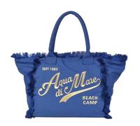 BOLSO GRANDE CON FRANGE Y BORDADO GOLD 100% PL AGA DE MAR 22929 G NAVY