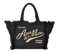 BOLSO GRANDE CON FRANGE Y BORDADO GOLD 100% PL AGA DE MAR 22929 G NEGRO