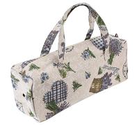 Bolso Hecho a Mano Bolso Hecho a Mano Monedero Tejido a Organizador de Almacenamiento de Maquillaje de Jacquard Floral con Orificios Transpirables para Viajes, Escrit (Flor Morada)