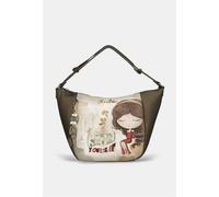 Bolso hobo Anekke Muse Oliva con estampado