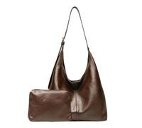 Bolso Hobo de Piel Plegable Retro Suave con Correa Ajustable