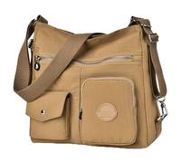 Bolso hobo multiusos para mujer con RFID antirrobo, bolso cruzado de nailon impermeable, bolso de hombro, mochila convertible, Beige, Large
