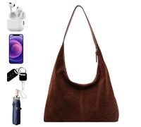 Bolso Hobo texturizado, bolso de mano de , vintage, casual, grande