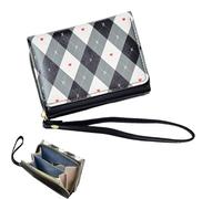 Bolso Infantil Para Niñas - Diseño Cuadrillé Plegable Monedero Compacto | Gran Capacidad Múltiples Ranuras Para Tarjetas Bolso A Cuadros | Para Adolescentes Mujeres Adultas Madre Niños Compras Cumplea